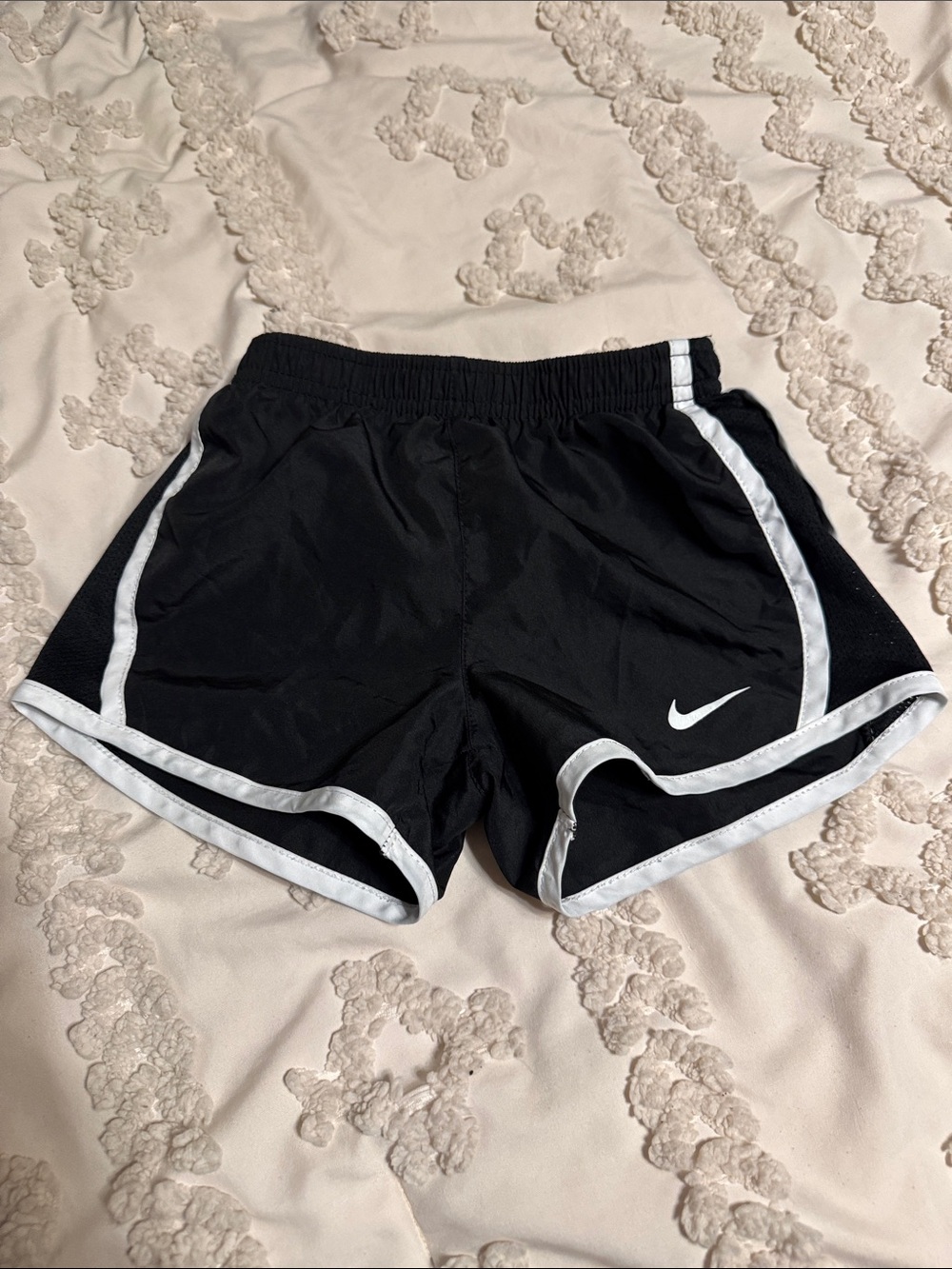 Nike Black Shorts with White Trim - Kids Athletic